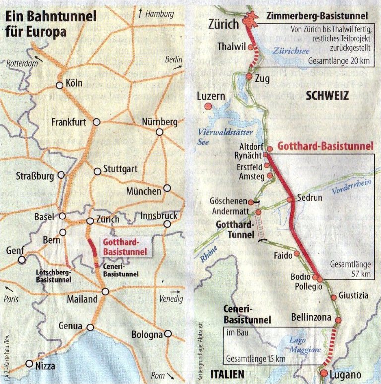 FAZ Grafik Gotthardtunnel