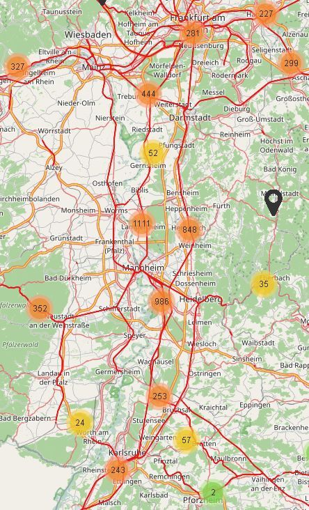 Karte Region zur Lrmaktionsplanung